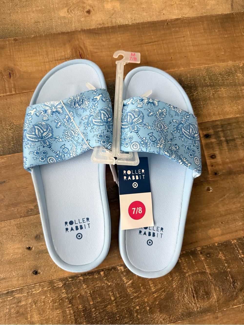Roller Rabbit Baby Blue Paisley Slide Sandals